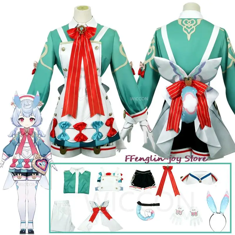 

Sigewinne, косплей-игра Genshin, косплей Фонтейн Sigewinne, женский милый розовый синий короткий волос, термостойкий милый костюм для девочки