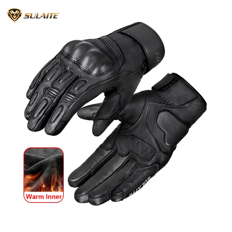 

Waterproof Winter Motorcycle Gloves Leather Gloves Men Women Genuine Goatskin Warm Touch Screen Antislip Protective Riding Gear