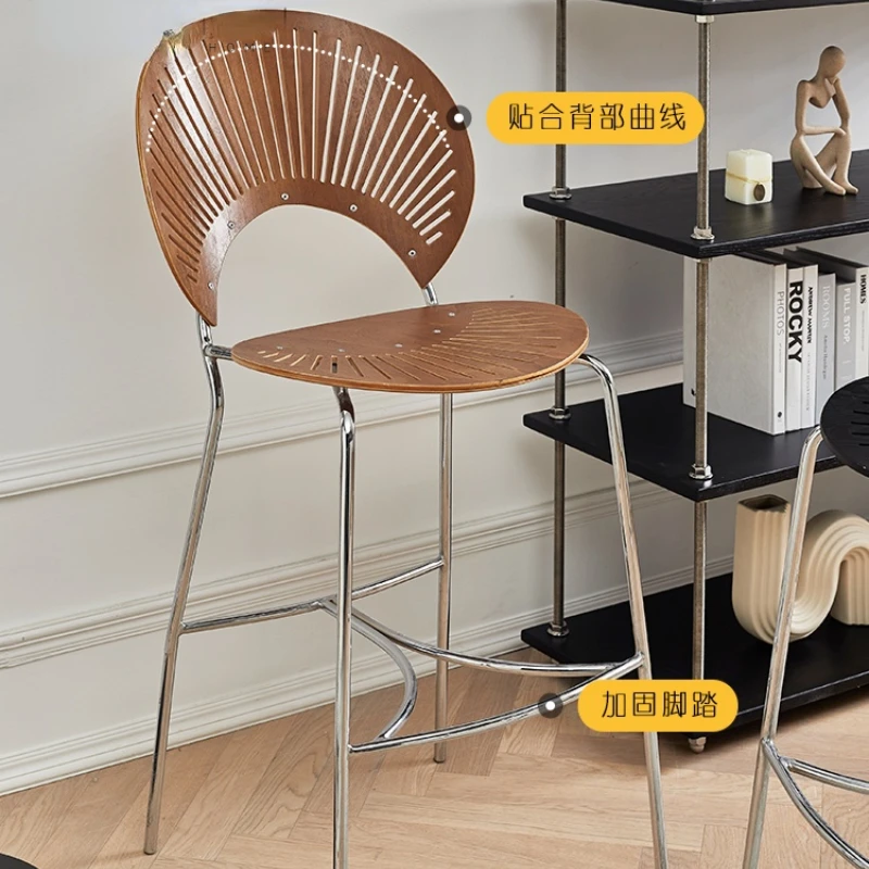 

Светильник лый роскошный стул с высокой спинкой, домашний креативный барный стул, железный барный стул, современный высокий стул