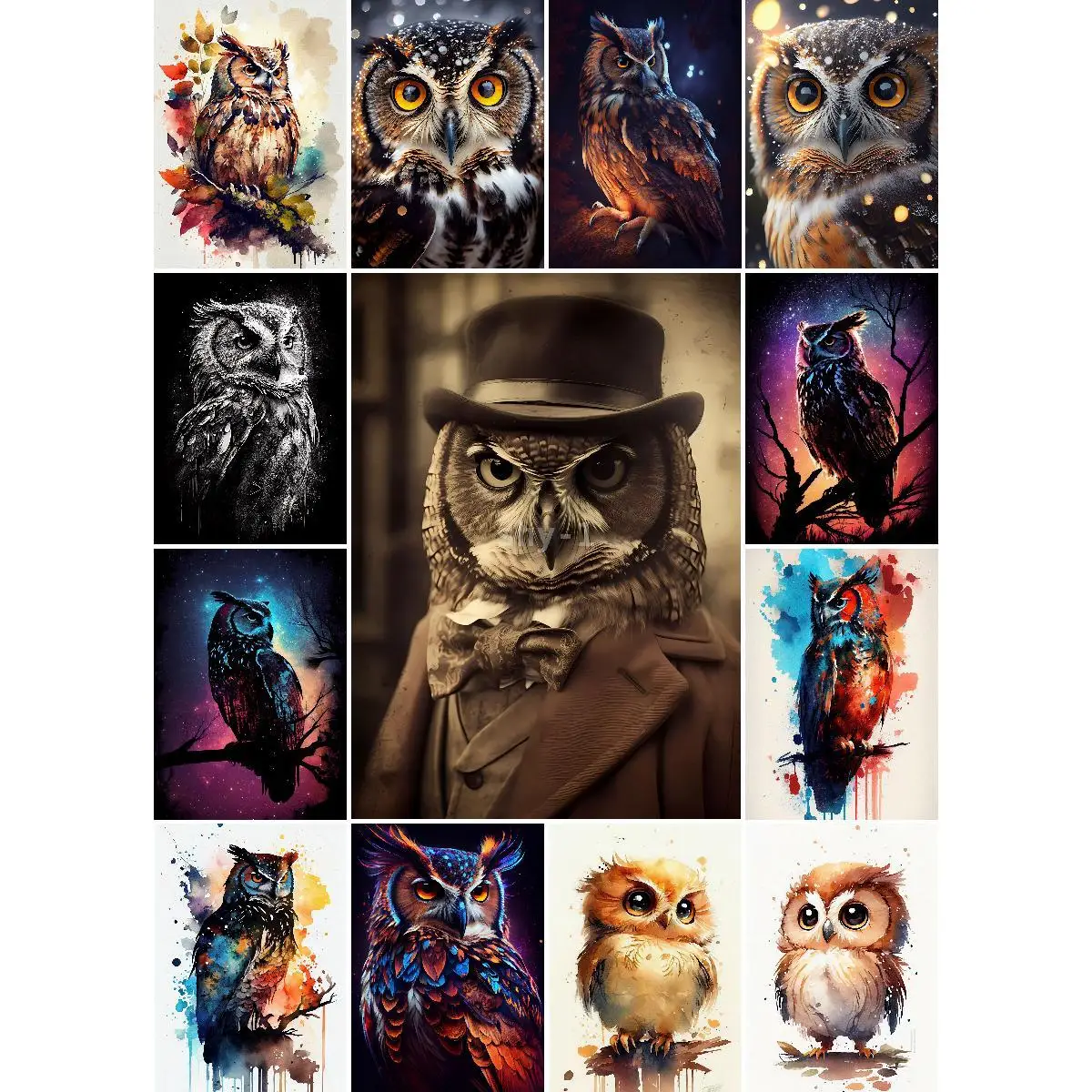 

Постер «Сова глаз» с изображением животных