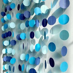 Blue Ocean Series Circle Flag Party Backdrop Decoration Pendant (Deep Sapphire)