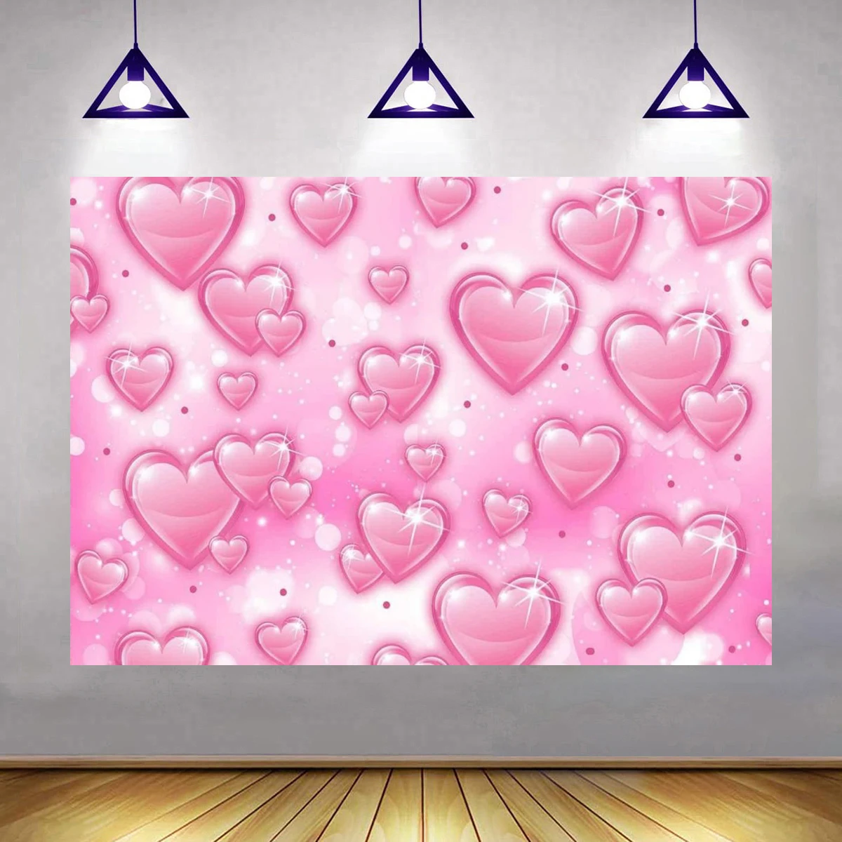 Coloful Heart Fabric Wall Photography Fondale Di San Valentino Fidanzamento Centro Commerciale Activties Decorazioni Banner Di Benvenuto