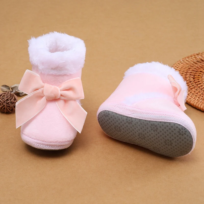 Winter Baby Shoes Infant Boys Girls Booties Bowknot Toddler Prewalkers Cotton Warm Soft Anti-slip Newborn Crib Walking Shoes baby shoes baby boots