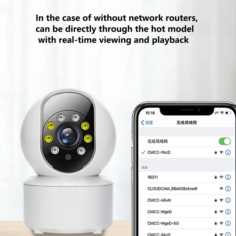 T36C  Indoor Wireless Camera 360 Panoramic Mobile Remote Monitoring Camera US Plug 4