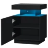 Nightstand with Led Lights Modern Night Stand Led Bedside Table for Bedroom Storage with Removable Shelf 2
