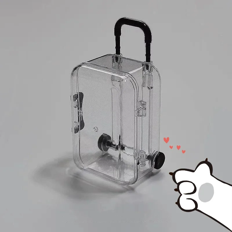 

Sweety Mini Suitcase Jewelry Storage Box Women Lovely Small Earring Necklace Showcase Dollhouse Handbag Model Packing Case
