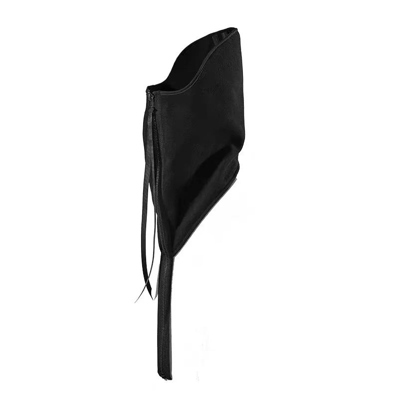 18AW techwear classic cyberpunk black zipper scarf fashion darkwear Wasteland Punk (improve from acronym) winter accessories
