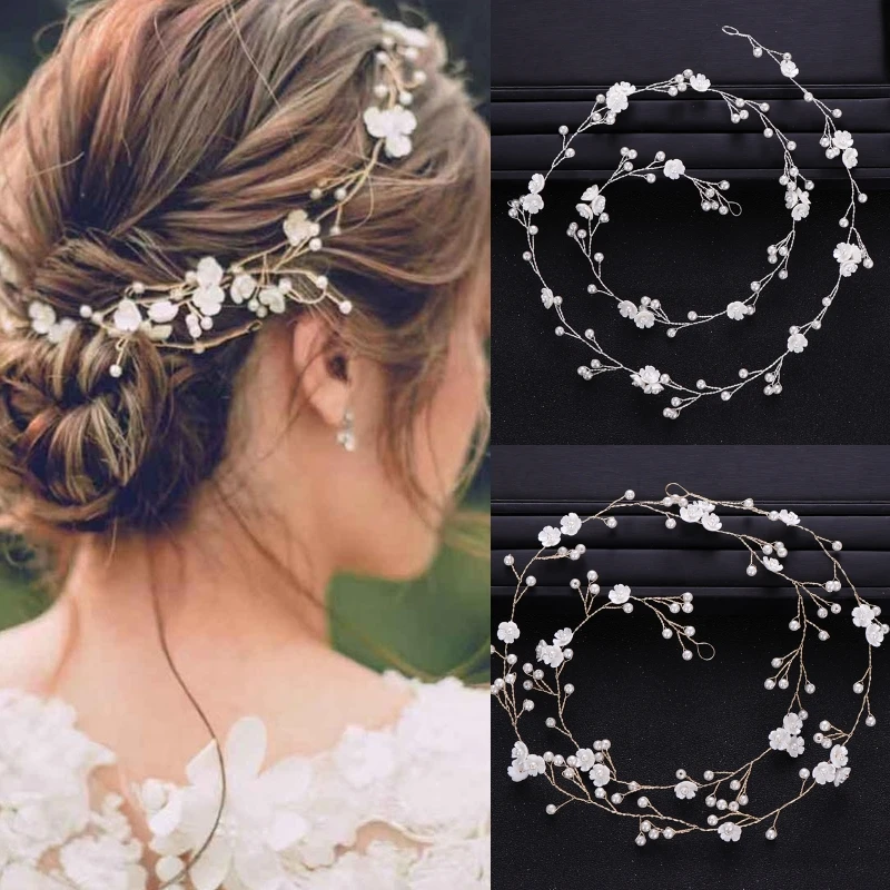 Fascia Capelli Sposa Con Fiore Di Vite - Argento, Perle E Cristalli, Accessorio Matrimonio - Foto 4