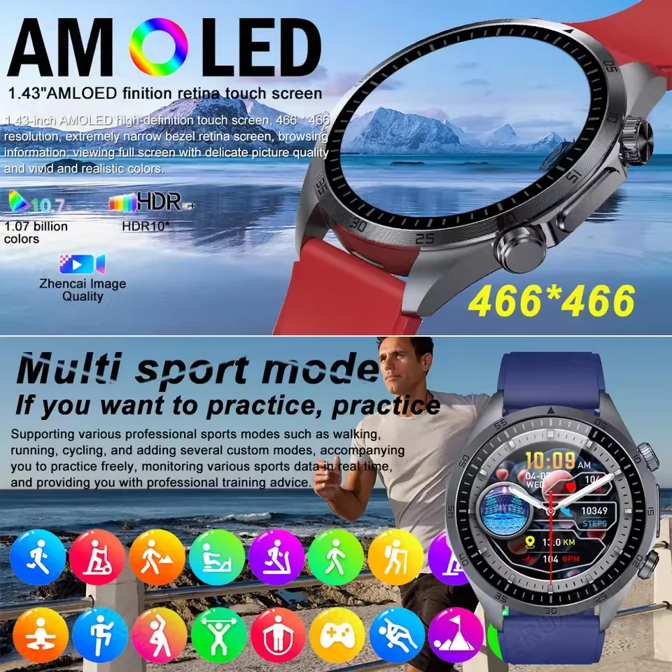 2026 New Nursing level AI-GPT Laser Electrotherapy Smart Watch ECG+PPG Blood Pressure Uric Acid Blood Fat Health Monitor Watches 3