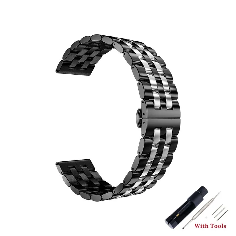 Stainless Steel Watchband with Folding Buckle and Tool