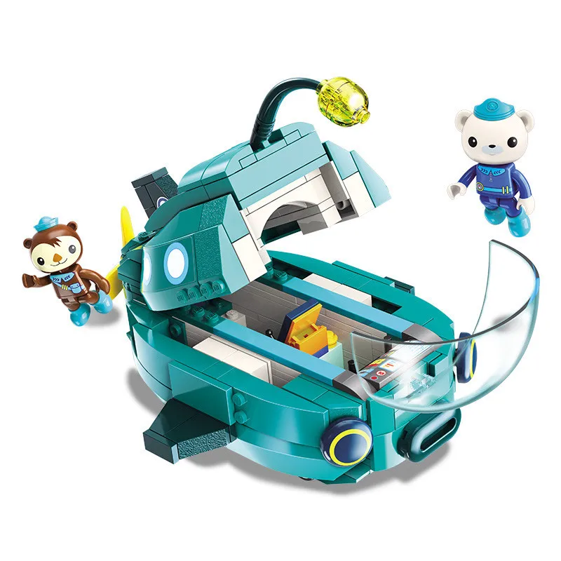 Octonauts Building Block Sound Light Octopod Castle Adventure Plsyset Barnacles Peso Kwazii Anime Figure Toys Doll Kids Gift