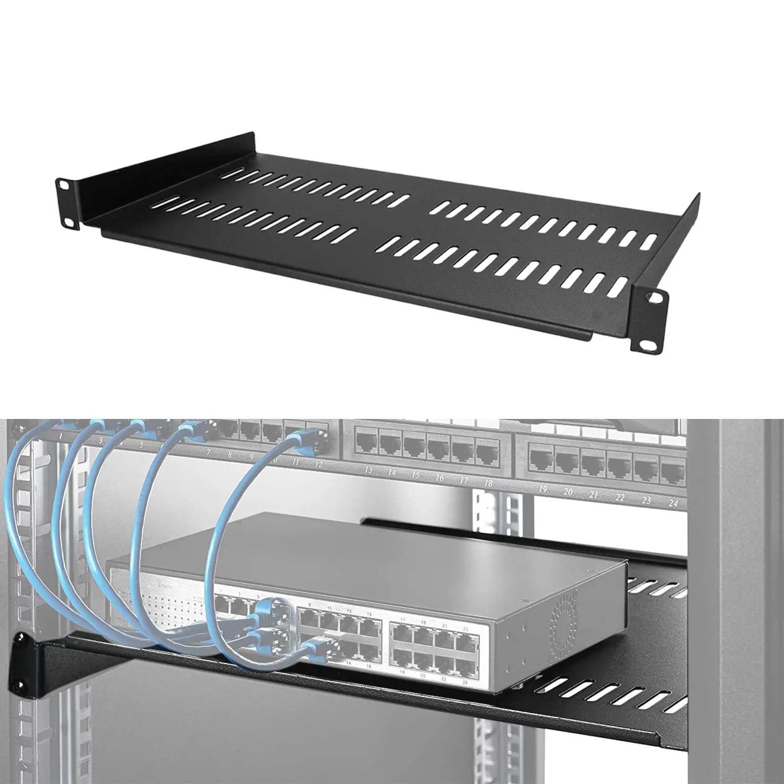 1U Rack Shelf 1U Server Rack Shelf Network Rack 10inch Deep Steel Device Networking Tool for 19" Network Network Server Shelf