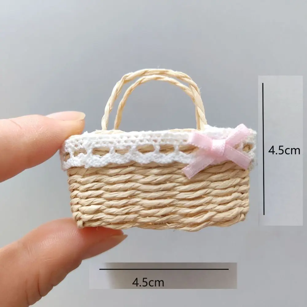Mini Miniature Dollhouse Basket Handmade DIY Paper Vine Basket Fashion Children's Day Decoration For BJD Dolls/for Ob11 Dolls