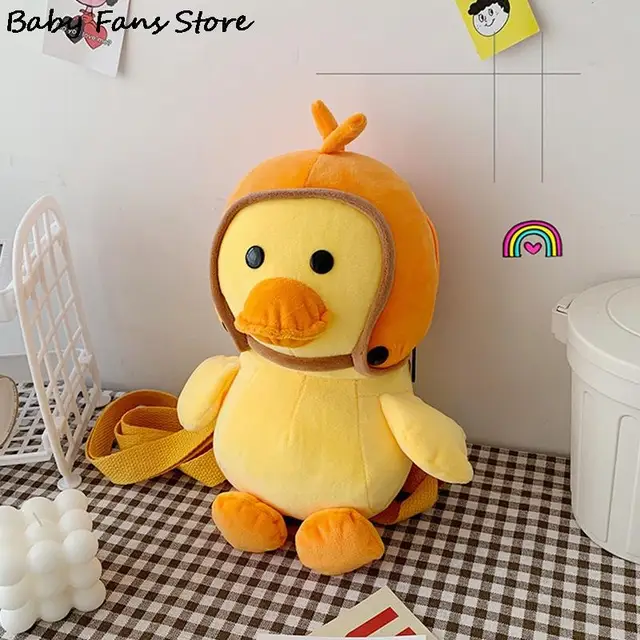 Source Brand LOGO Stuffed Animal Kids Backpack School Bag OEM Custom 3D  Cartoon Soft Plush Yellow Duck Toy Baby Kids Backpack on m.