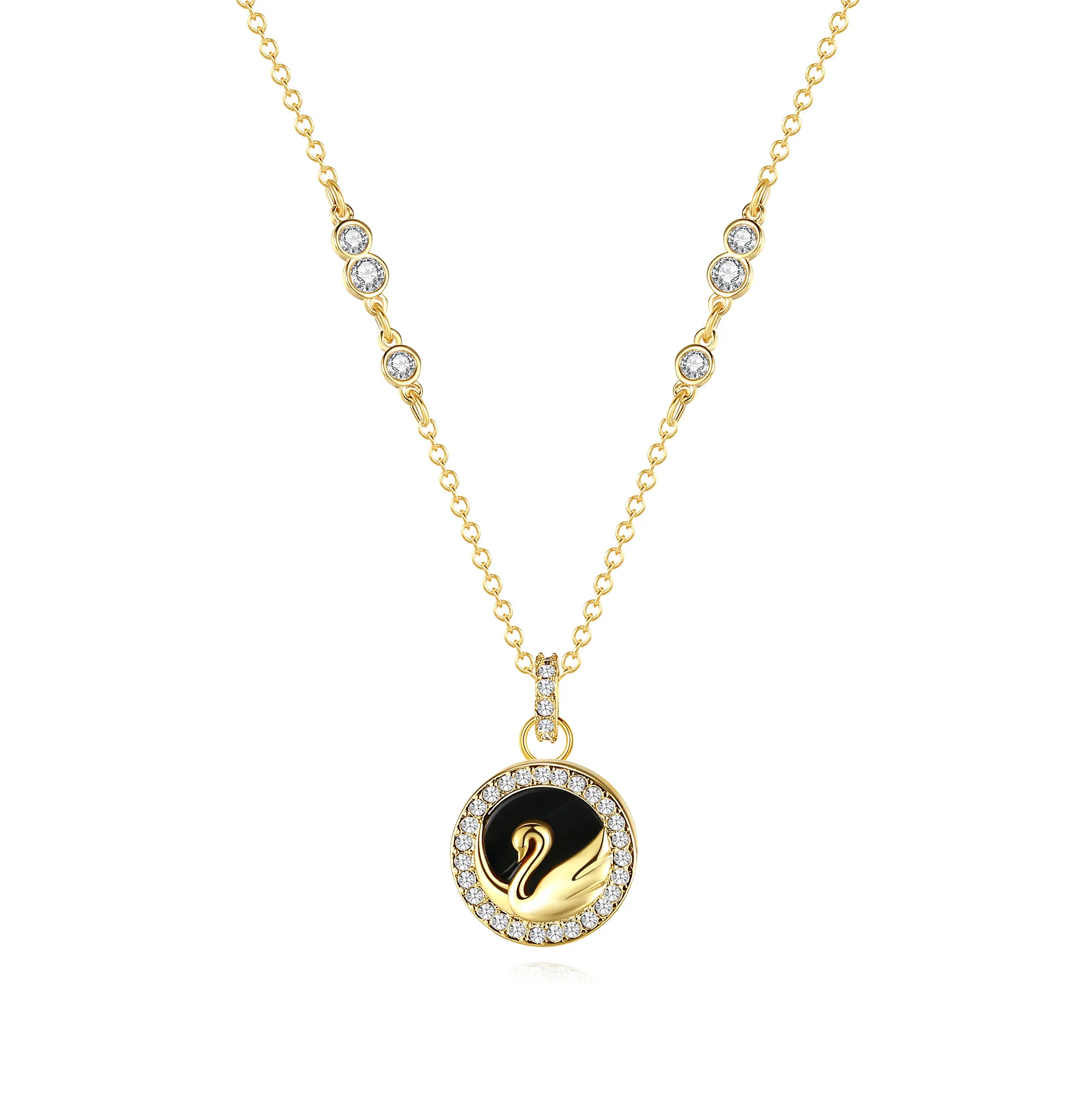 

SACKART never fades golden black shell goose necklace pendants simple fashion female clavicle luxury Exquisite high-end brand