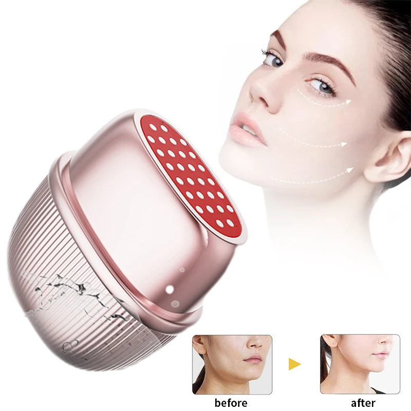 Portable Deep Vibration Stamping RF Beauty Device Face Skin Care Micro Current Photon Rejuvenation RF Device electric facial micro current beauty meter led display face lifting roller massager skin compact facial lifting vibration