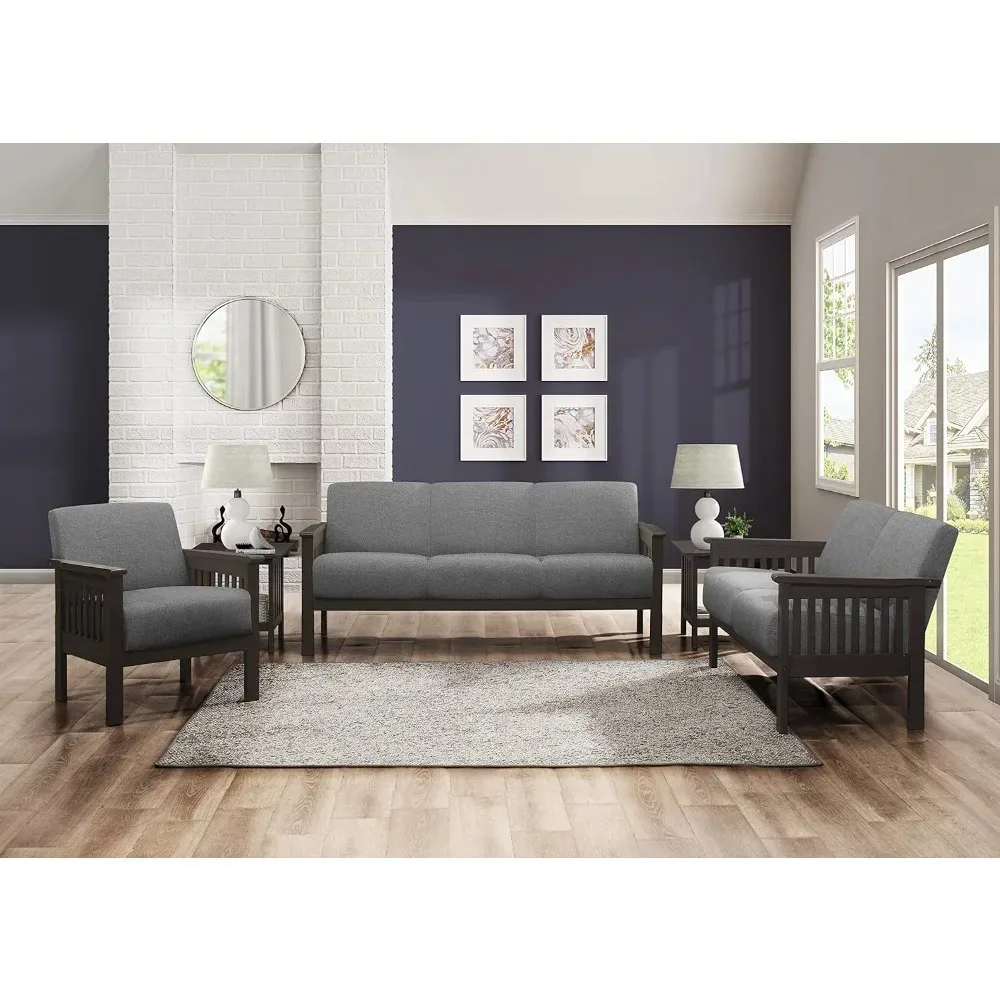 

Living room sofa, Noel 3-Piece Living Room Sofa Set, Gray