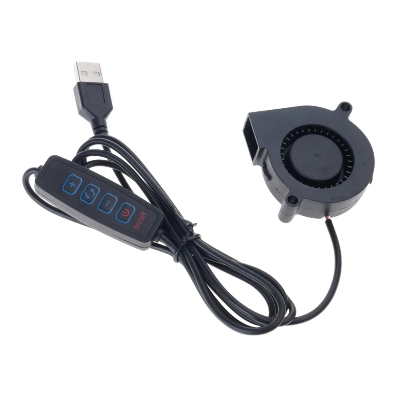 5V USB 전원 라우터 팬 5015 높은 기류 냉각 팬 3D 프린터 전자 제품용 조정 가능한 속도 3500RPM