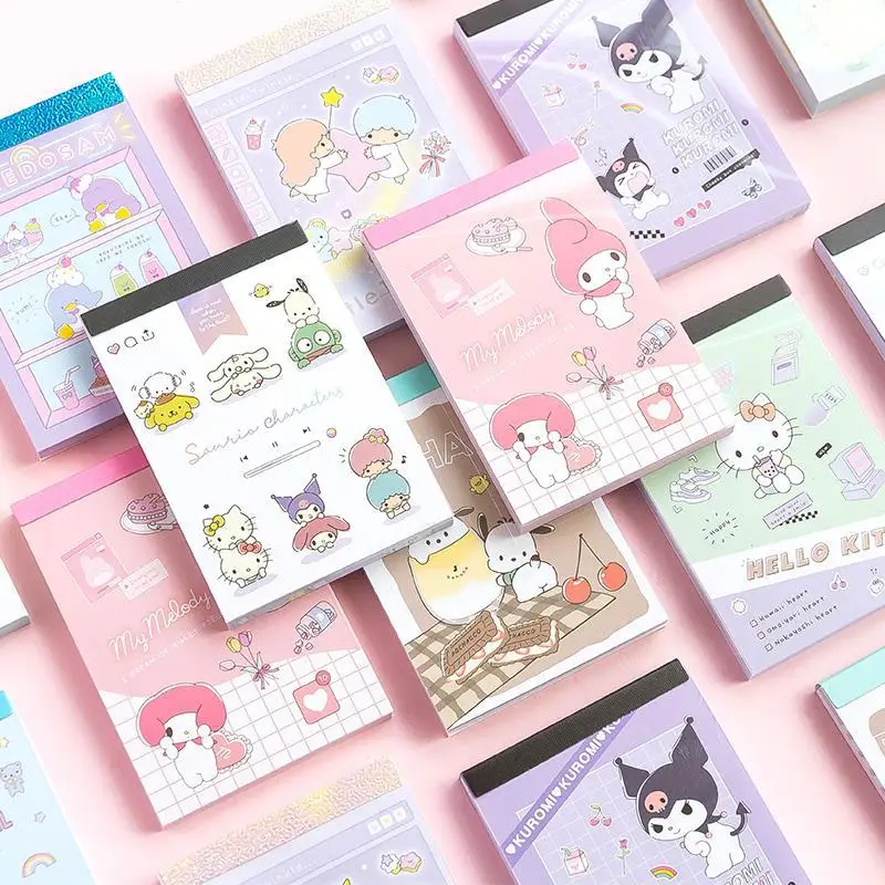 

Kawaii Sanrioed Little Twin Star Tuxedosam Notes Hello Kitty Pompompurin Memo Pads Message Notes Scrapbook Stationary Supplies