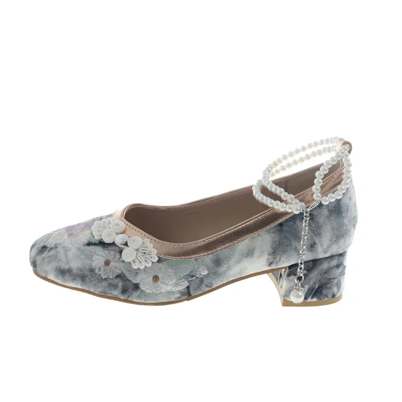 2024 NEW Beaded Print High Heels Women Shoes Spring Elegant Dress Shoes Sandals Summer Designer New Walking Pumps Sinicism