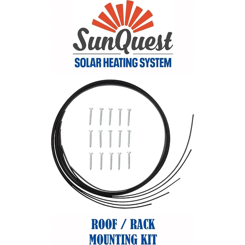 SunQuest Solar Pool Heater Panels-2 (2ft x 12ft) Collectors w/Roof/Rack & Add on Kit-Solar Water Heater for Above Ground
