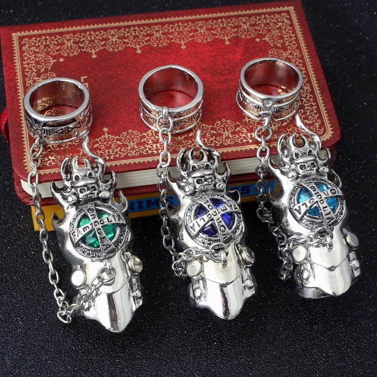 Anillo de articulación de Hitman de Anime japonés, anillos giratorios de gemas Reborn, accesorios de Cosplay, figuras de juguete Punk, regalos de fiesta para Fans góticos| | -