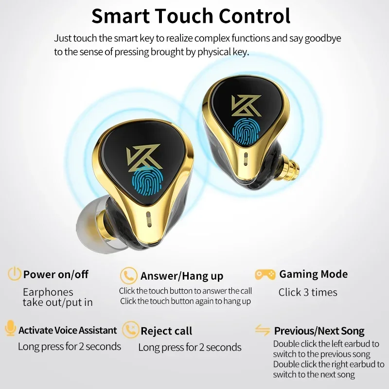 KZ SA08 PRO TWS Bluetooth 5.2 Earphone 4BA Units True Wireless Earbuds Touch Control Sport Music Headsets wireless earphones wireless earbuds bluetooth earphones wireless bluetooth earphones bluetooth headphones wireless bluetooth headphones wireless headset