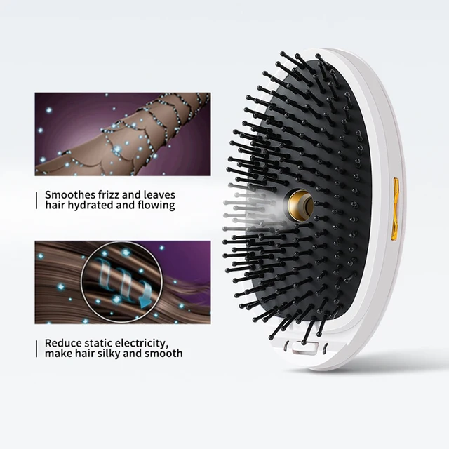 Electric Massage Brush Hair Comb Smoothing Straightening Spray Steam Scalp Head Household Hair Styler Tool for Frizzy Dry Hair - Image 3