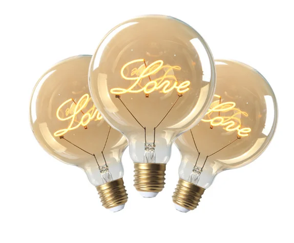 Retro Edison Light Bulb E27 220V 4W Dimmable G125 Love Lamp Light Vintage Incandescent Decoration Indoor Holiday Wedding Party images - 6