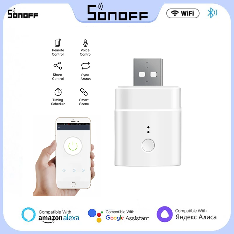 

SONOFF Micro 5V USB Adapter Wireless Wifi Mini Smart Adaptor Power Adapter Switch EWeLink APP Control With Alexa Google Home