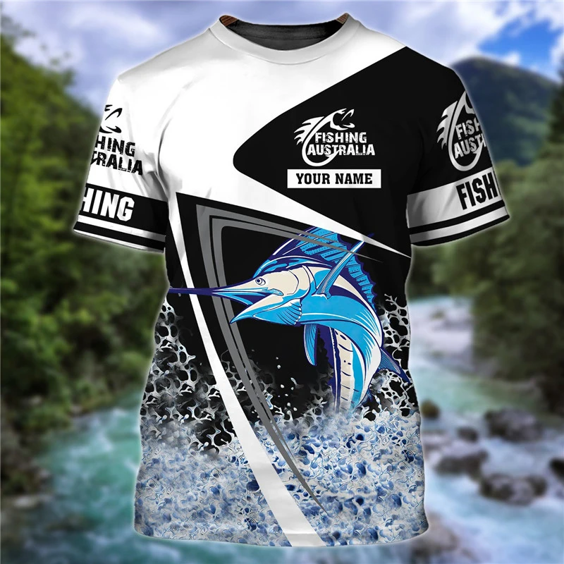 T Shirt For Men Summer Outdoor Casual Go Fishing Clothing Fashion