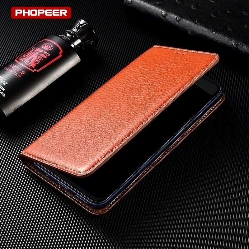 Genuine Leather Flip Wallet Cover - Premium Protective Case