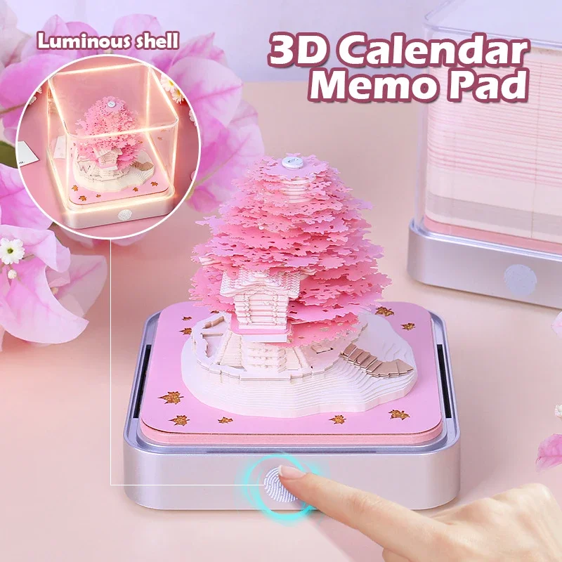 3DCalendar2024SakuraTreeHouse3DNotepadBlockCreativeRipAway