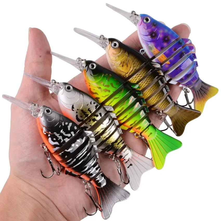 Top quality 6 color 12.5cm 21.5g ABS Fishing Lures for Bass Trout Multi  Jointed Swimbaits Slow Sinking Bionic Swimming Lure Freshwater Saltwater