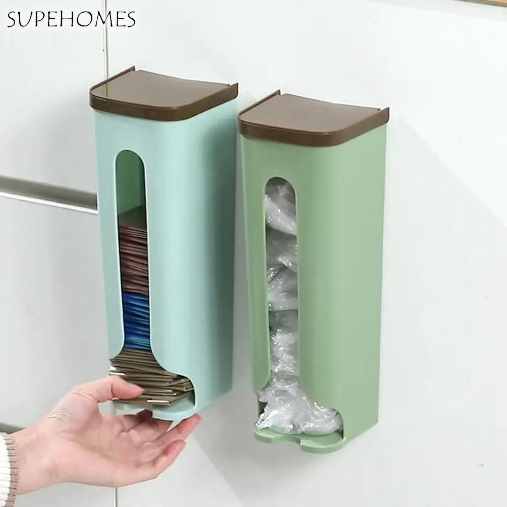 

Plastic Trash Bag Dispenser Dustproof with Lid Trash Bag Storage Box Trash Bag Saver for Kitchen Bathroom