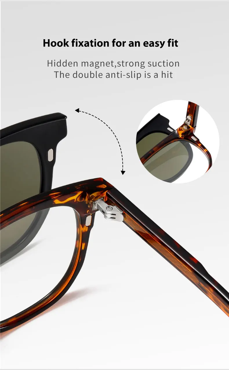 Mode Sonnenbrillen Mann Clip Auf Sonnenbrille Polarisierte Linse Frauen Luxus Marke Vintage Myopie Brillen Rahmen Fahrer Schatten – Detail 6