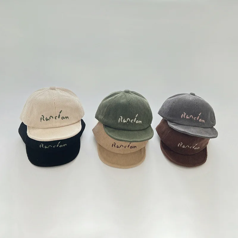 Autumn Winter Baby Baseball Caps Lovely Letter Pattern Kids Boys Girls Sun Hats Corduroy Children Peaked Hat