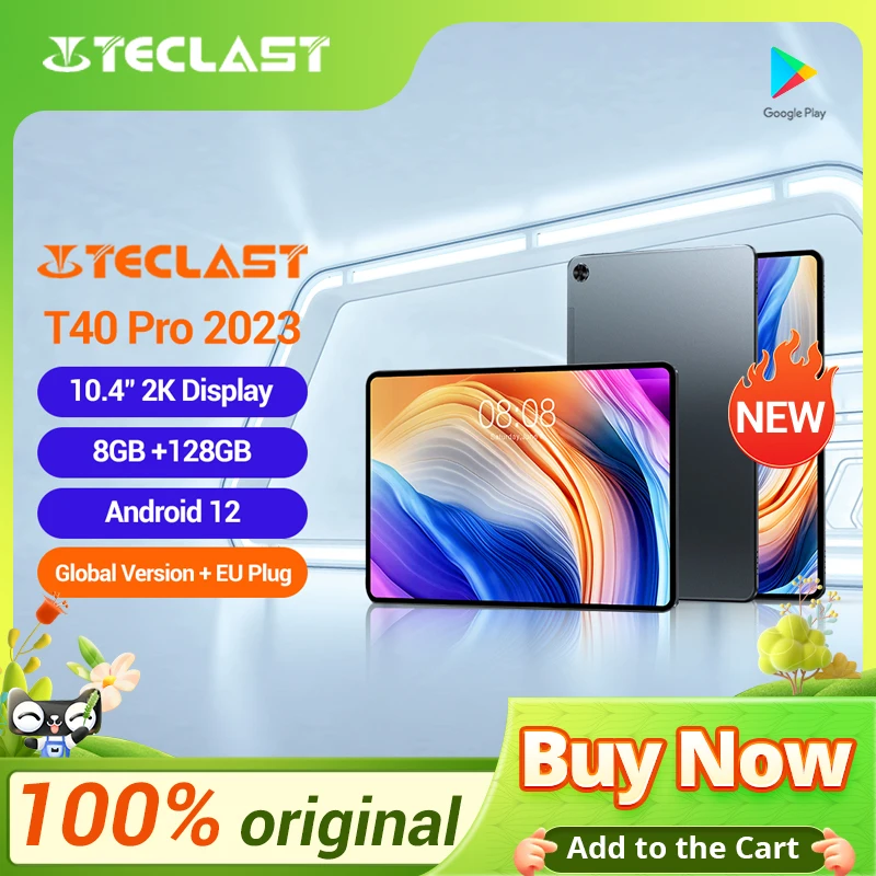 Teclast T40 pro 10.4 inch Tablet 2000x1200 IPS 8GB RAM 128GB ROM UNISOC  T616 Octa Core Android 12 4G Network Wifi Fast Charging