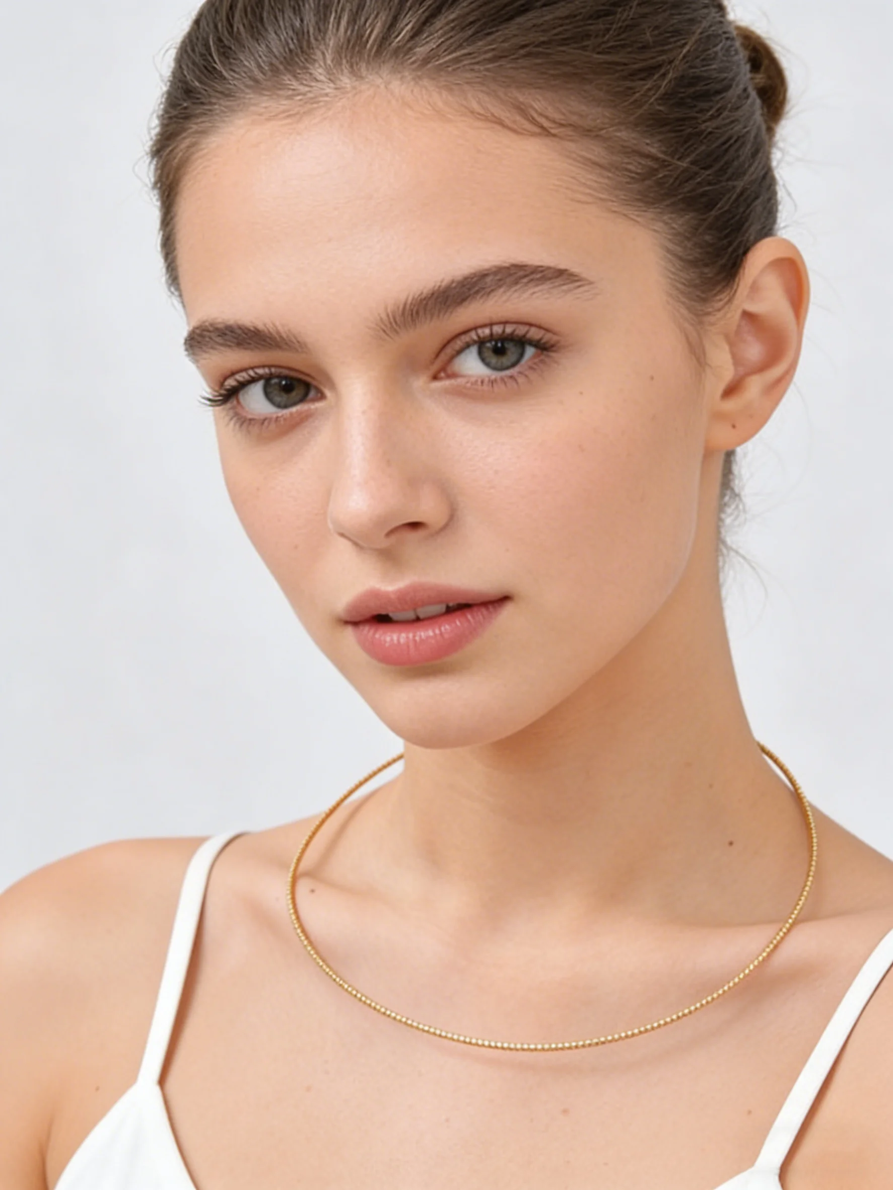 Verstellbare offene Halskette aus Edelstahl für Damen, goldfarben, offener Halsreif, minimalistischer Partyschmuck, Geschenk – Detail 4