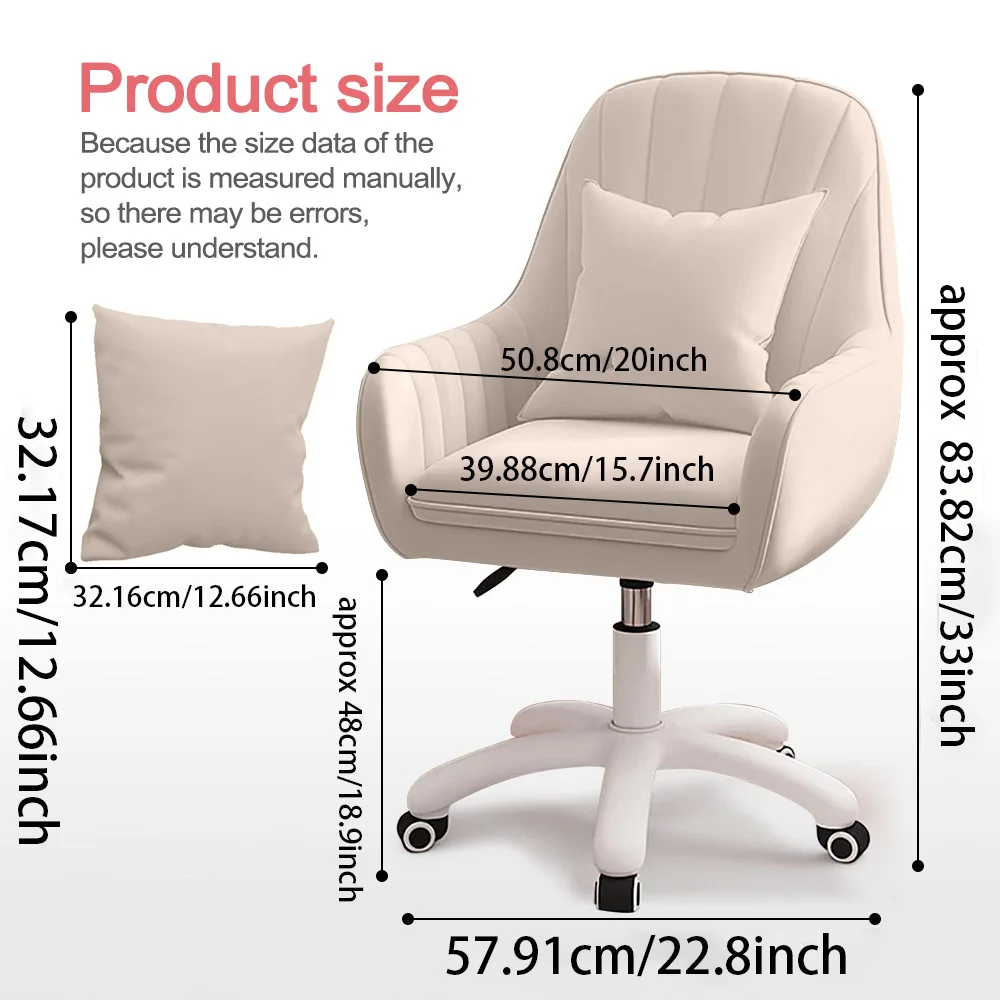 Home Office Chair Computer Chair with Mid-Back Upholstered Modern Tufted Computer Task Chair Swivel Height Adjustable Velvet 2
