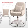 Home Office Chair Computer Chair with Mid-Back Upholstered Modern Tufted Computer Task Chair Swivel Height Adjustable Velvet 2