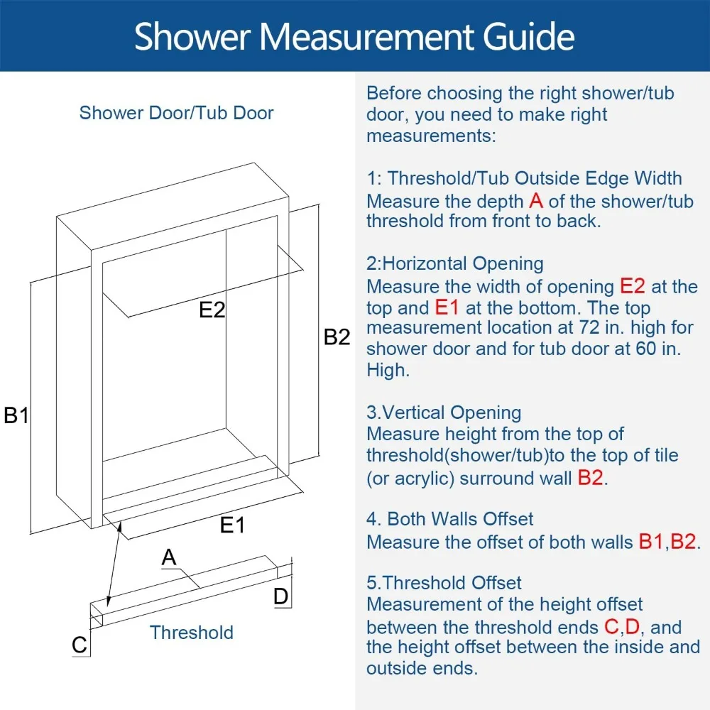 Frameless Shower Door, 50"-54" Wide, 76" high, 3/8" (10mm) Clear Tempered Glass with Towel bar, Double Sliding Door 3