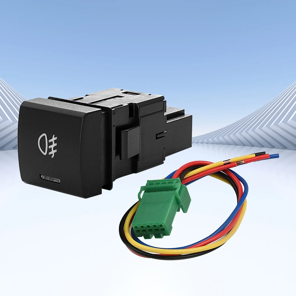 Automobile Fog Lamp Switch with Green Light Fog Light Button Pure Copper Wire Refitting Fog Lamp Switch 12V 24V for Camry 2018+