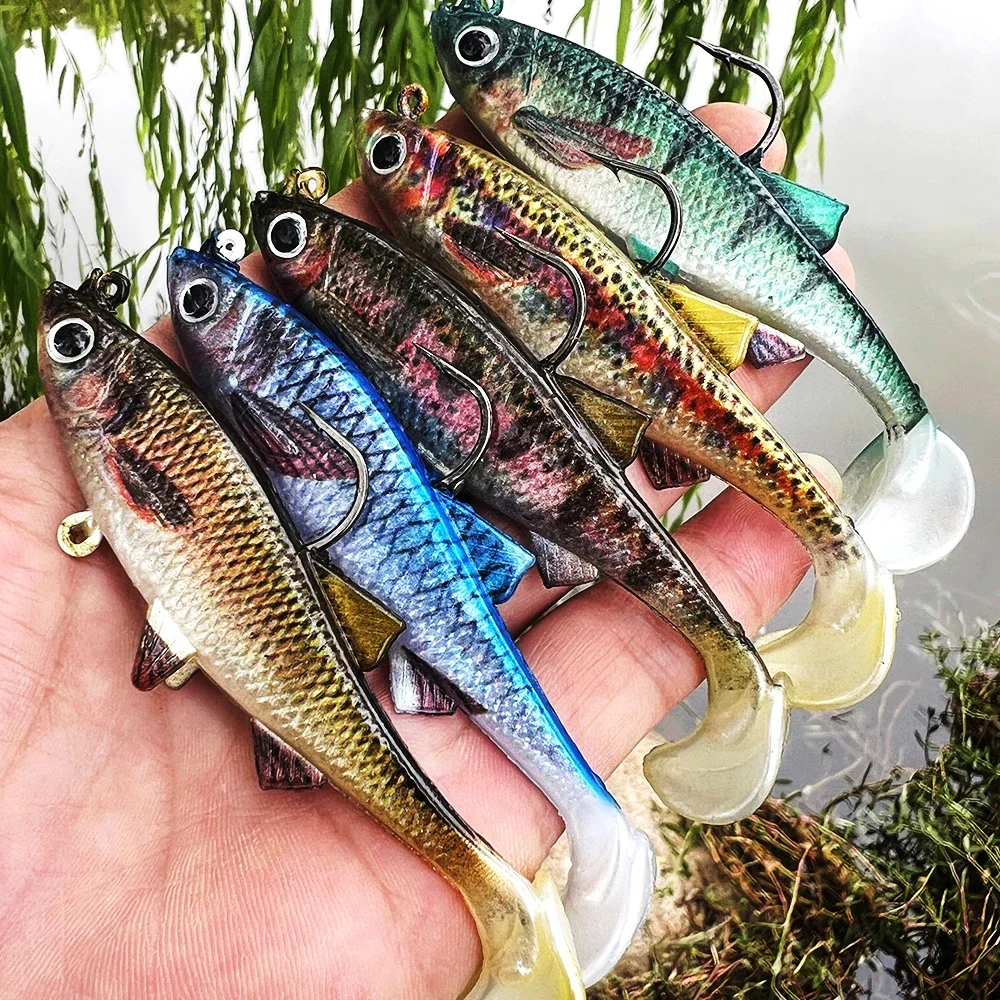 Realure Soft Plastic Fishing Lures Set - 8 Pcs Pre-Rigged Jig Head, Premium Artificial Sea Bait For Saltwater Freshwater, Paddle Tail Swim Baits For - View #2