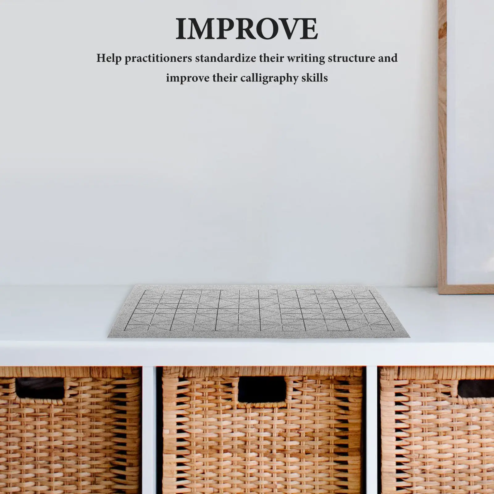 6장 물 쓰기 천 중국 서예 연습 패드 재사용 가능한 두꺼운 그리드 표면은 학생들을 위한 Xuan 종이를 시뮬레이션합니다.