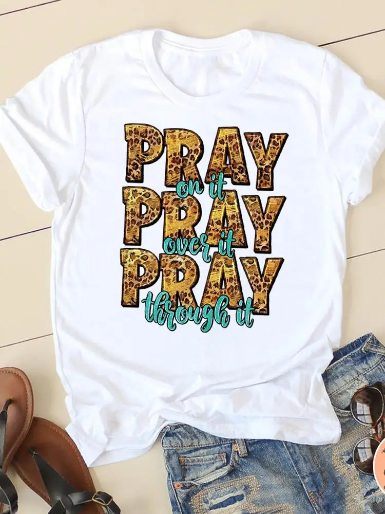 

Одежда, женские футболки, модная женская футболка с коротким рукавом, милый леопардовый Стиль, принт веры, футболка, повседневная женская футболка с графическим рисунком
