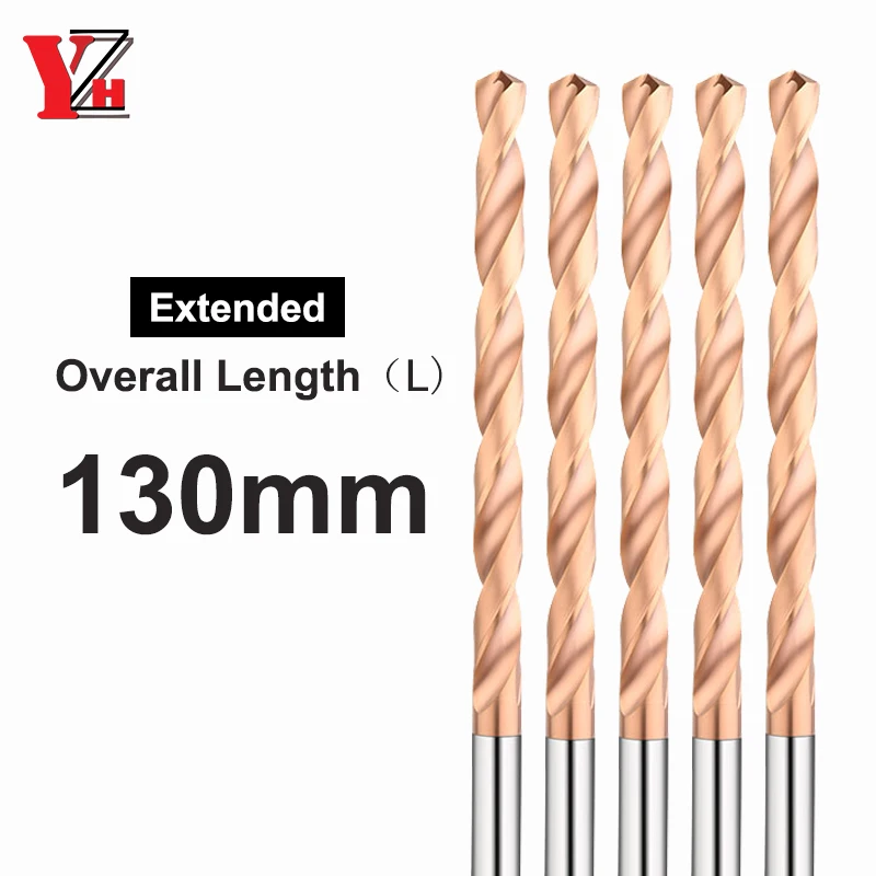 Customized Carbide Twist Drill Length 130mm Straight Handle Solid Tungsten Bits HRC55 CNC Drilling Hole For Metal