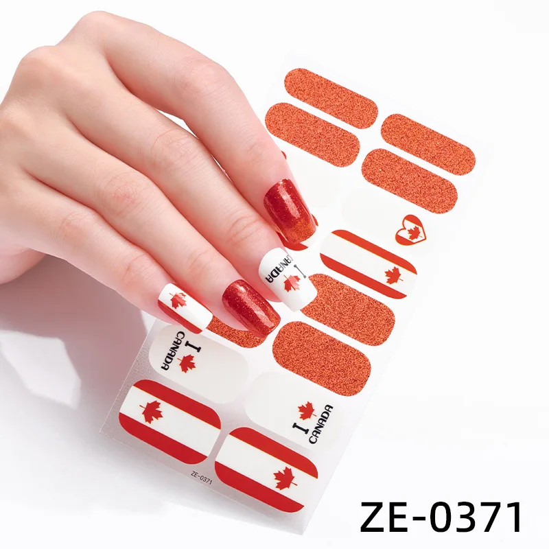 16Tips UK Spain Flag Nail Art Stickers  Foil Nail Art Decorations Sticker Decals Manicure Nails Stickers Accesorios 5