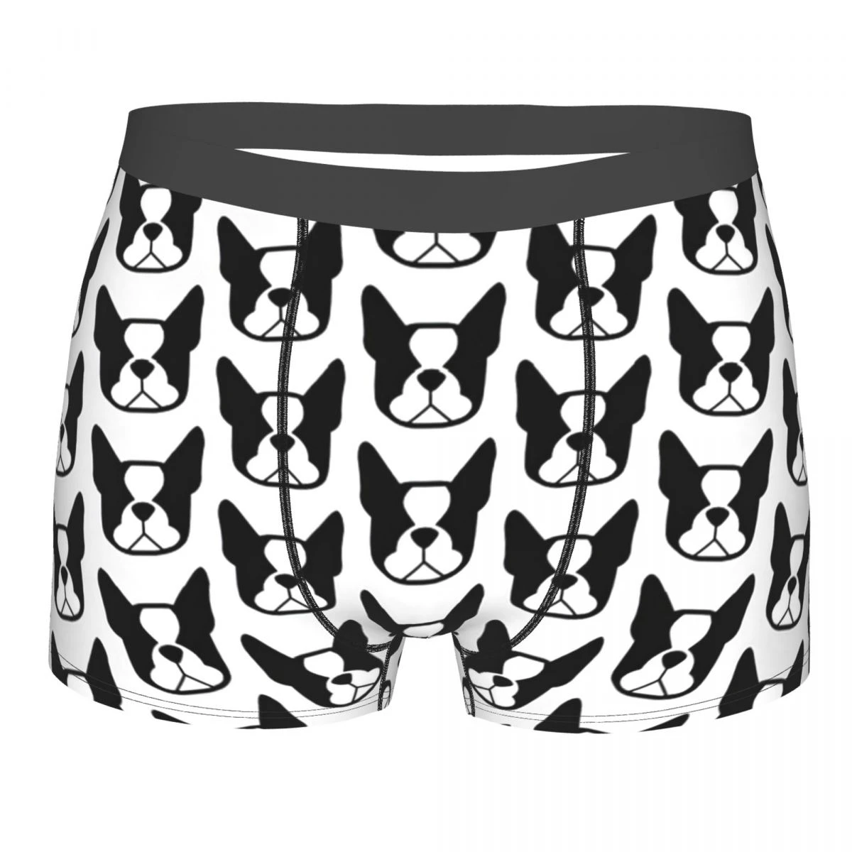 Ropa interior de Boston Terrier para hombre, calzoncillos con estampado de cara en blanco negro, Bóxer|Calzoncillos| - AliExpress