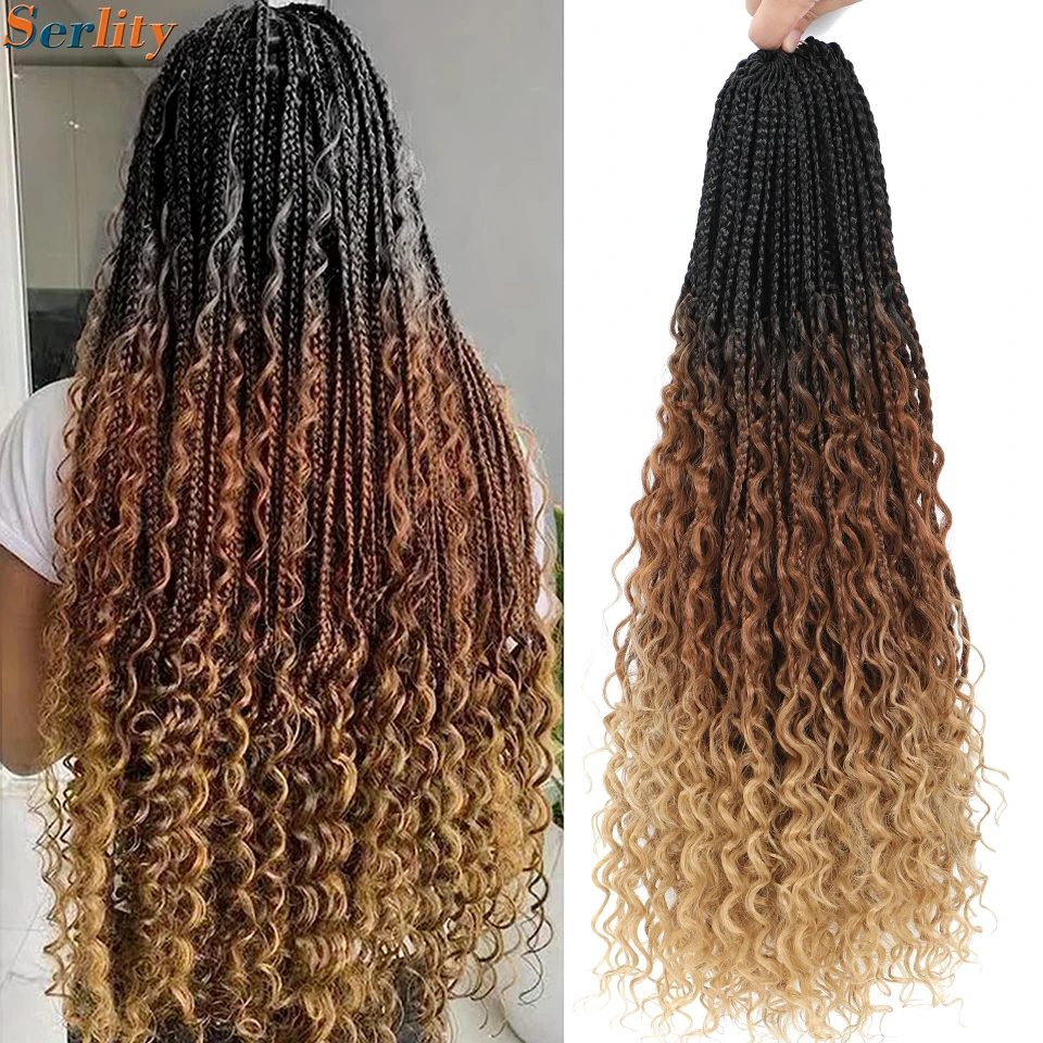 14 18 24 Inch Boho Braids Bohemian Goddess Braids Extensions Ginger ...